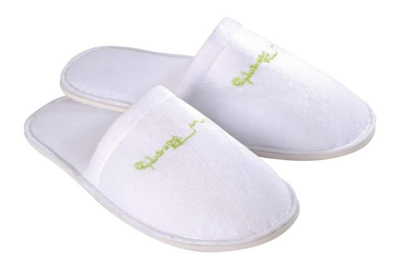 Chausson En Velour + Broderie Nature Philosophy   Fermé 30cm Blanc