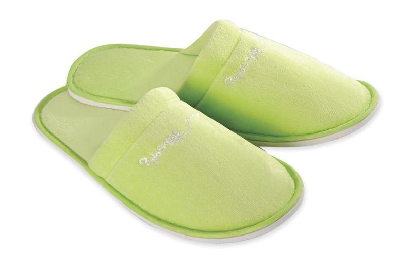 Chausson En Velour + Broderie Nature Philosophy   Fermé 30cm Vert