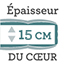 label Epaisseur 15 cm du coeur