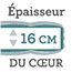 label Epaisseur 16cm du coeur